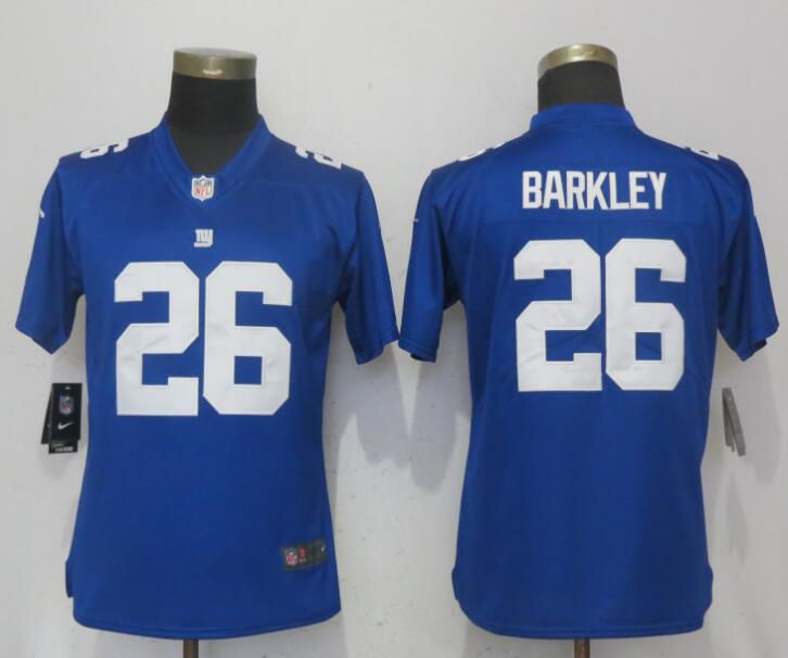 Women New York Giants 26 Barkley Blue Nike Vapor Untouchable Playe NFL Jerseys